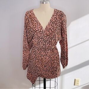 Thief & Bandit Animal Print Mini Dress- Long Sleeve- Oversized- Size Small